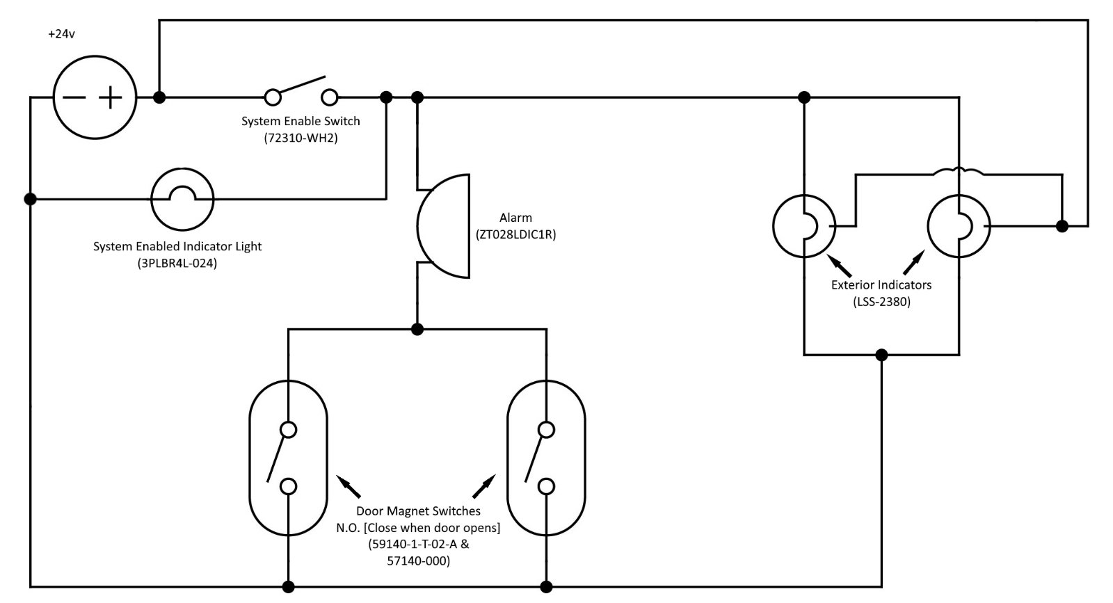 Electrical diagram for laser lab warning system